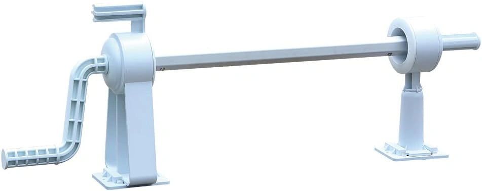 Enrouleur Amovible de Bache pour Piscine Hors Sol Jusqu'¨¤ 6 m de Longueur - Robuste, Pratique et Adaptable sur Margelles Plates