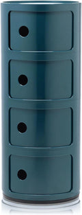 Kartell Componibili, Bleu, Conteneur 4 ¨¦l¨¦ments, Base Ronde, armoire, 32 cm