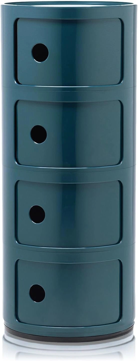 Kartell Componibili, Bleu, Conteneur 4 ¨¦l¨¦ments, Base Ronde, armoire, 32 cm