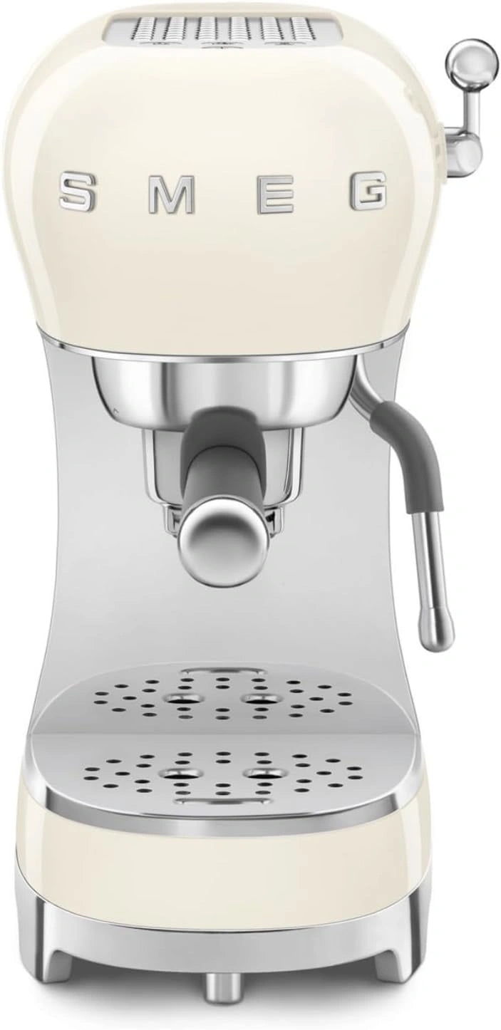 Smeg, Cr¨¨me, Machine ¨¤ Caf¨¦ Expresso Manuelle ECF02CREU, 4 Fonctions Expresso, R¨¦servoir d'Eau 1 L, 1350 W, Syst¨¨me Thermoblock et Buse Vapeur
