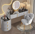 Ensemble de table de maquillage avec miroir ¨¤ ¨¦cran tactile, 3 lumi¨¨res ¨¤ intensit¨¦ variable et 6 tiroirs, coiffeuse pour filles et femmes