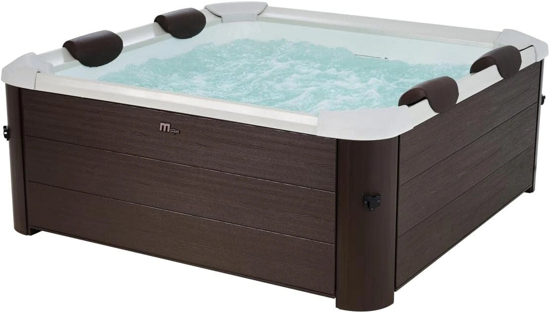 Mspa - Spa brun semi-rigide 6 places avec accessoires - 120 jets - L160 x L160 x H65 cm - MAKEMO de MSPA
