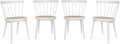 sweeek - Lot de 4 chaises Blanches en Bois et cannage. Nora. L 53 x P 53.5 x H 76 cm