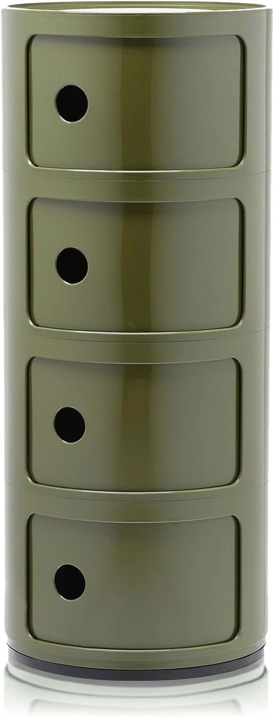 Kartell Componibili, Vert, Conteneur 4 ¨¦l¨¦ments, Base Ronde, 32 cm