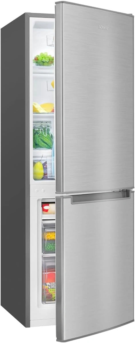 Bomann R¨¦frig¨¦rateur Cong¨¦lateur 173 L KG 7359, r¨¦frig¨¦rateur 121 L, ¨¦clairage LED, alarme d'ouverture, ¨¦conomie d'¨¦nergie, Inox