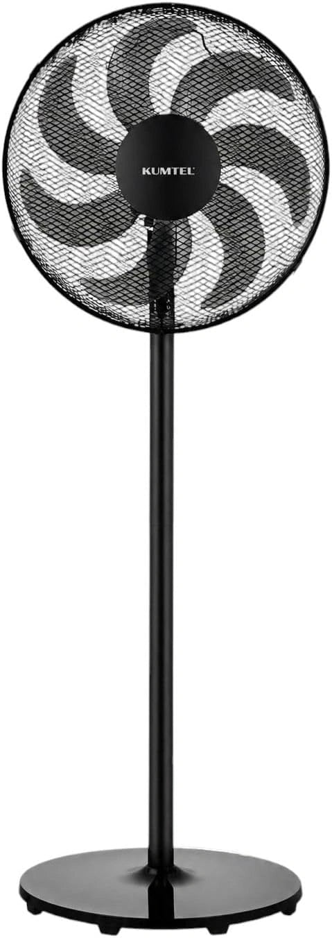 Opviq Kumtel Ventilateur Puissant Noir 50 W 130 cm R¨¦glable en Hauteur 7 Pales 3 Vitesses Silencieux Moteur en Cuivre Efficace