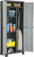 Festnight Armoire de Rangement en Plastique pour Balcon et Jardin - Ext¨¦rieur - 68 x 39 x 171.5 cm - 6x