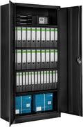 tectake Armoire de Bureau m¨¦tallique 90 x 40 x 180 cm avec Serrure avec 5 Compartiments pour Classeur Rangement Documents Industriel Meuble 2