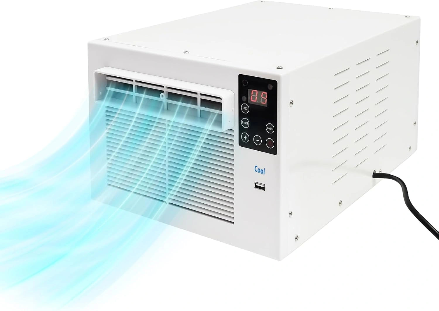 Refroidisseur mobile, 280 W, 41,5 x 28,3 x 20,5 cm, climatiseur avec tuyau d'¨¦vacuation, climatiseur compact mobile avec fonction minuterie, chambre