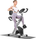 Dskeuzeew V¨¦lo d'appartement pliable 4 en 1 magn¨¦tique avec ¨¦cran LCD et capteur de fr¨¦quence cardiaque avec bandes de r¨¦sistance