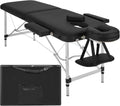 tectake Table de Massage Pliante Professionnelle 2 Zones Aluminium Cosmetique Lit de Massage Table Esthetique Tatouage Portable avec Repose Bras