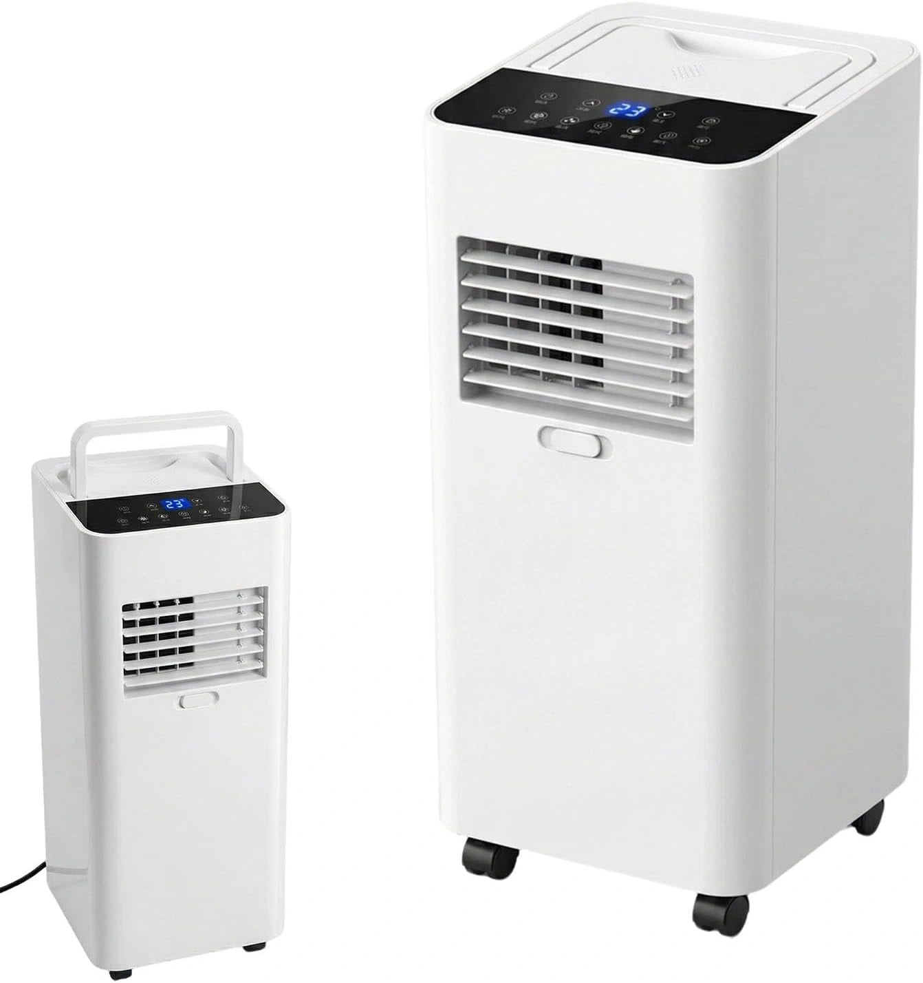 Climatiseur Mobile 4 en 1, Rafra?chisseur d'Air avec 2 Vitesses 7000 BTU, Minuterie 12 h, avec t¨¦l¨¦commande, Bureau et Maison, Salon