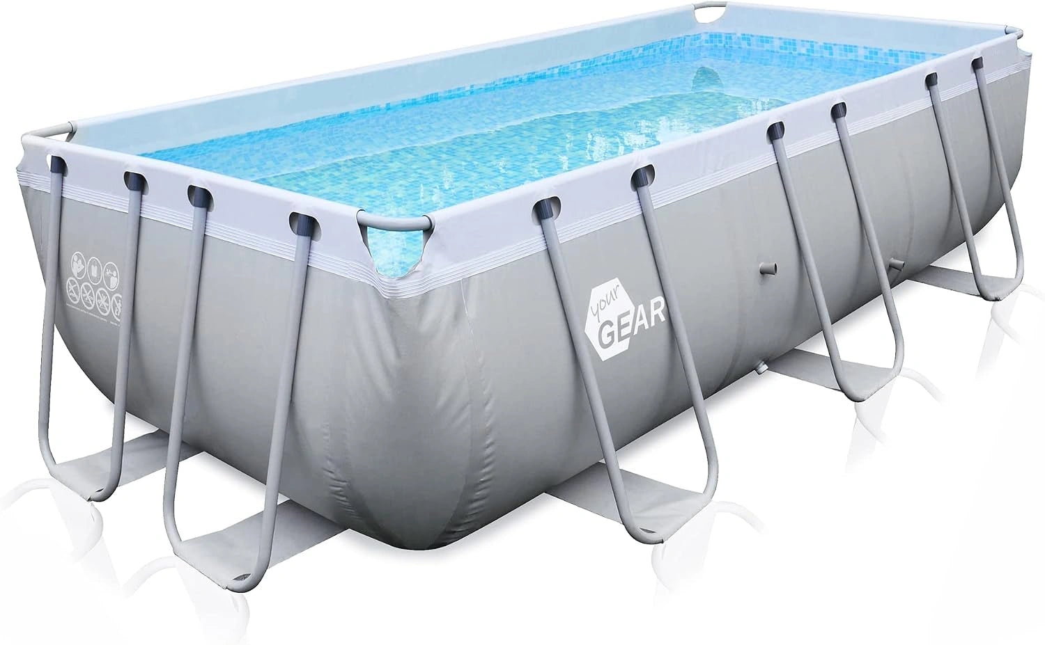 Piscine your GEAR avec cadre en acier - divers mod¨¨les/tailles - ronde, 70-122 cm de haut, bassin de 300x200, 300x300, rectangulaire ou carr¨¦e