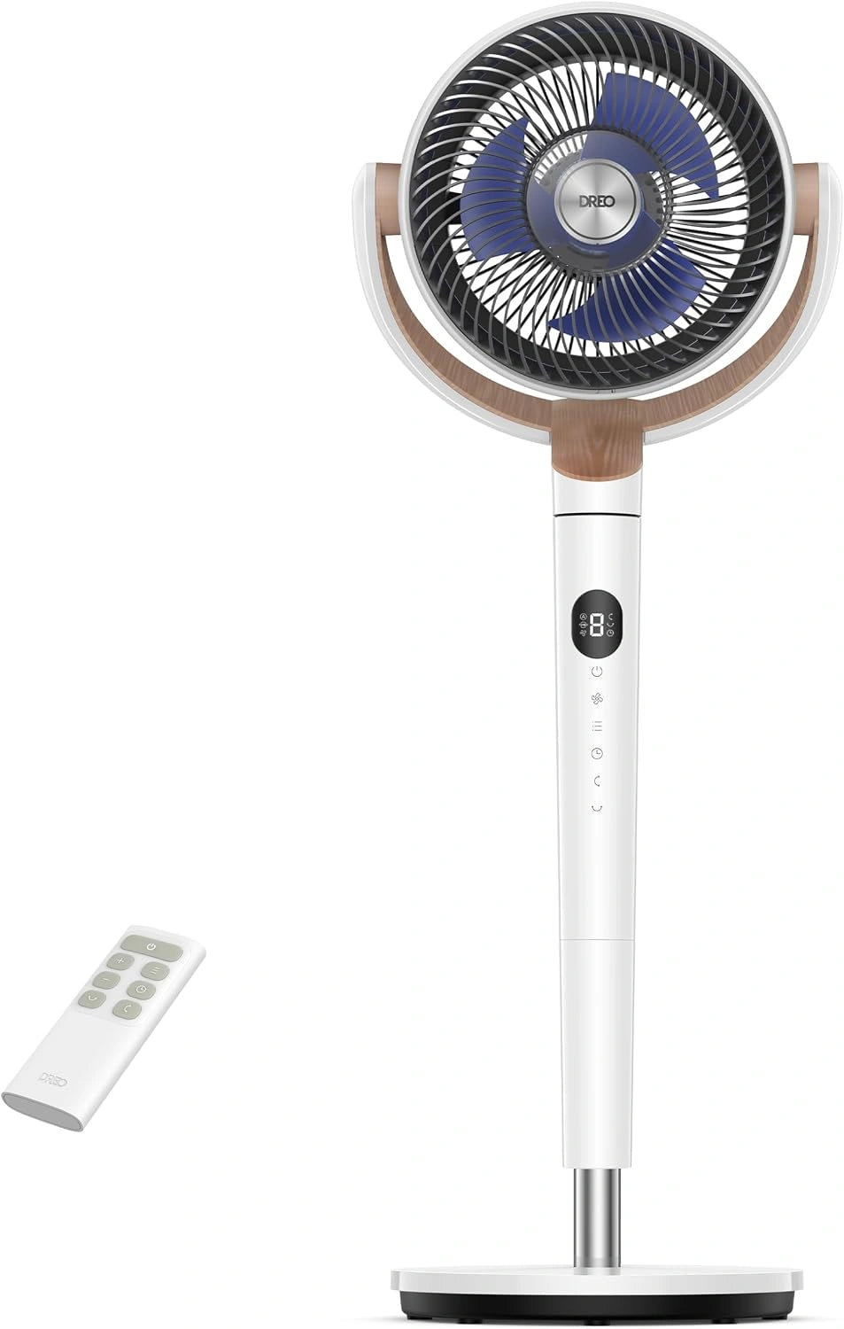 DREO ventilateur sur pied silencieux 20 dB avec oscillation omnidirectionnelle 120¡ã+120¡ã, port¨¦e du vent 26 m, d¨¦bit d'air 1615 m3/h, 3 modes