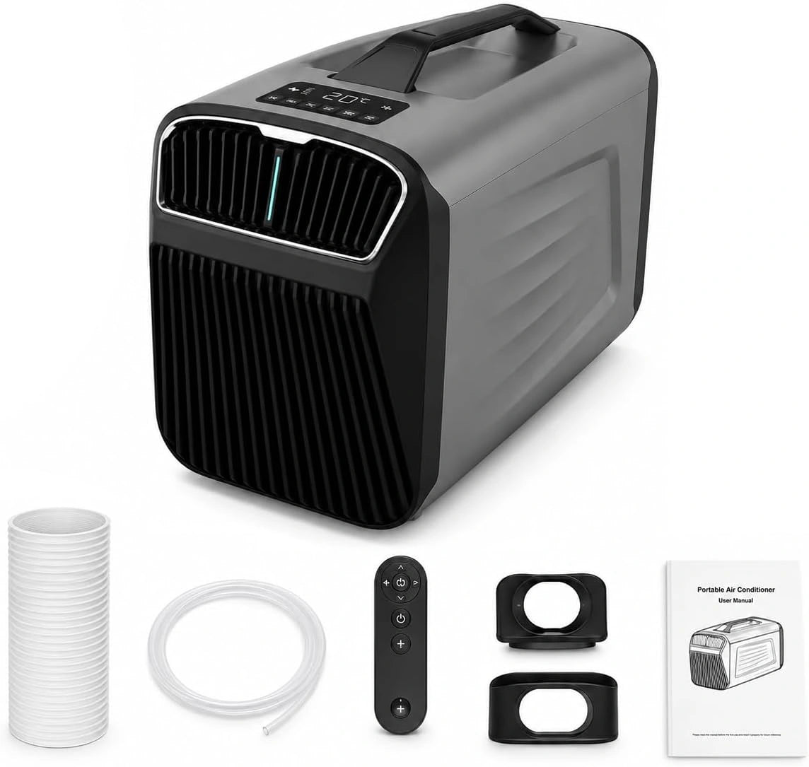 Climatiseur mobile portable 2026 5200 BTU 4 en 1 1500 W 220-240 V 12 V 24 V id¨¦al camping-car bateau tente 10 m2 refroidisseur d'air