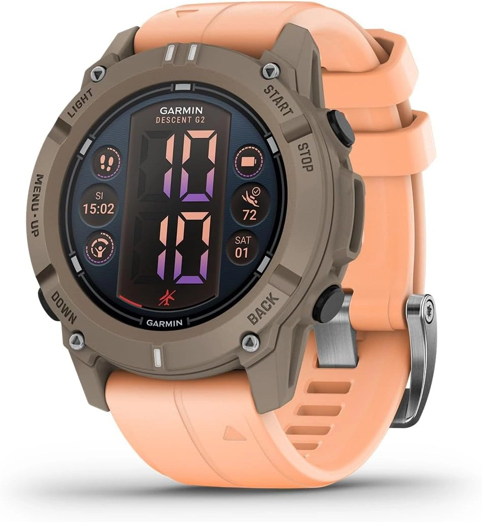 Garmin Descent G2, 46 mm, ¨¦cran AMOLED 1,2', r¨¦sistance ¨¤ la plong¨¦e jusqu'¨¤ 10 ATM, autonomie jusqu'¨¤ 10 jours, Montre GPS connect¨¦e de Plong¨¦e