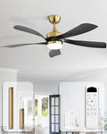 Sofucor 132 cm Ventilateur Plafond avec Lumiere et Telecommande, 6 Vitesses, 3 R¨¦glages de Couleur, Lumiere LED, CC R¨¦versibles, pour Chambre Salon