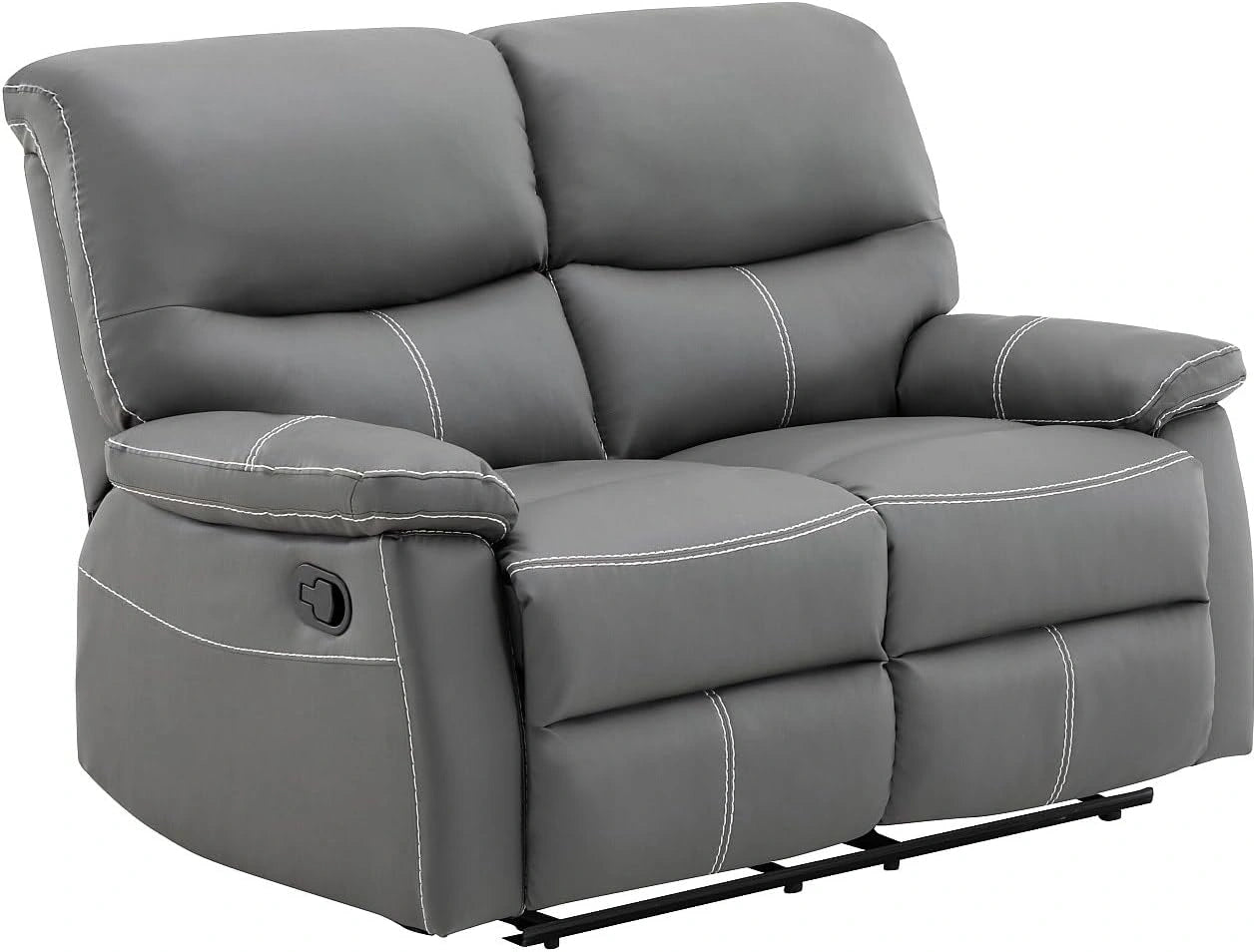 Vente-unique - Canap¨¦ 2 Places Relax en Simili Gris Canby, 95 cm, 50 cm, 52 cm