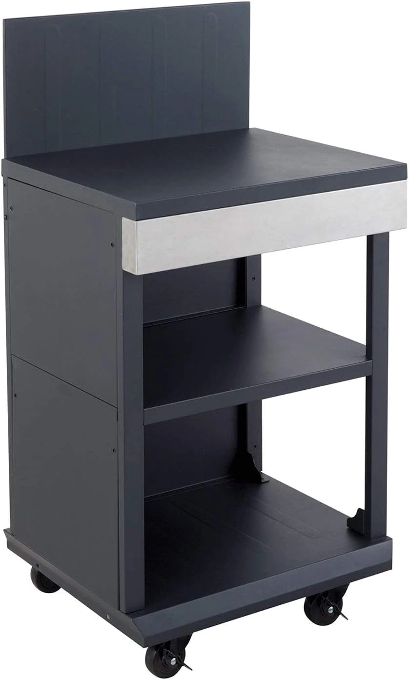 Cook'in Garden - Desserte FIDGI, Noir, Chariot avec Plan de Travail Compatible Barbecue Gaz FIDGI 3 et 4, Meuble sur roulettes Facile ¨¤ D¨¦placer