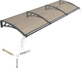 Auvent pour Porte d'entr¨¦e 300x100 cm, Toit Marquise avec Goutti¨¨re en Polycarbonate Protection Contre Pluie