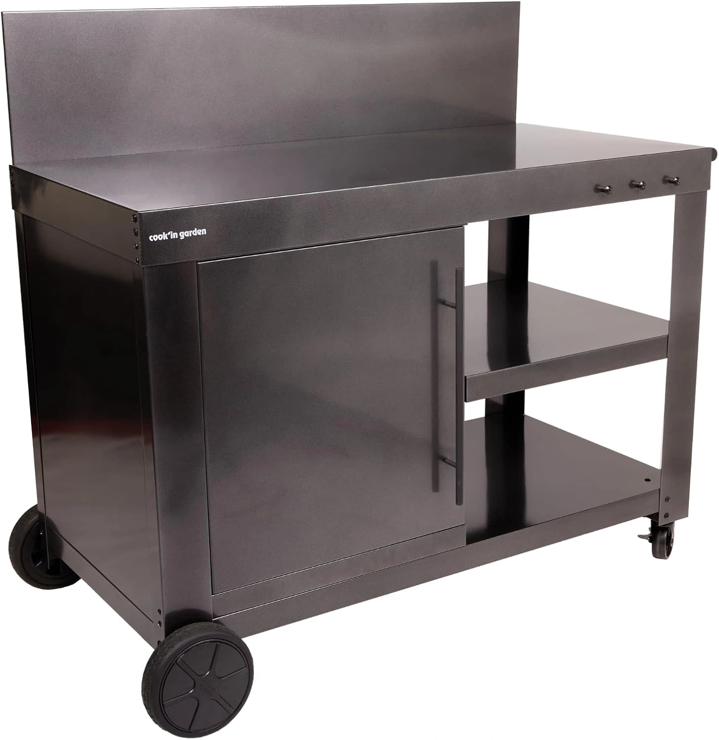 Cook'in garden - Desserte Nova 110 Premium, Noir, Grand Chariot de Jardin avec Plan de Travail, Meuble sur roulettes Facile ¨¤ D¨¦placer