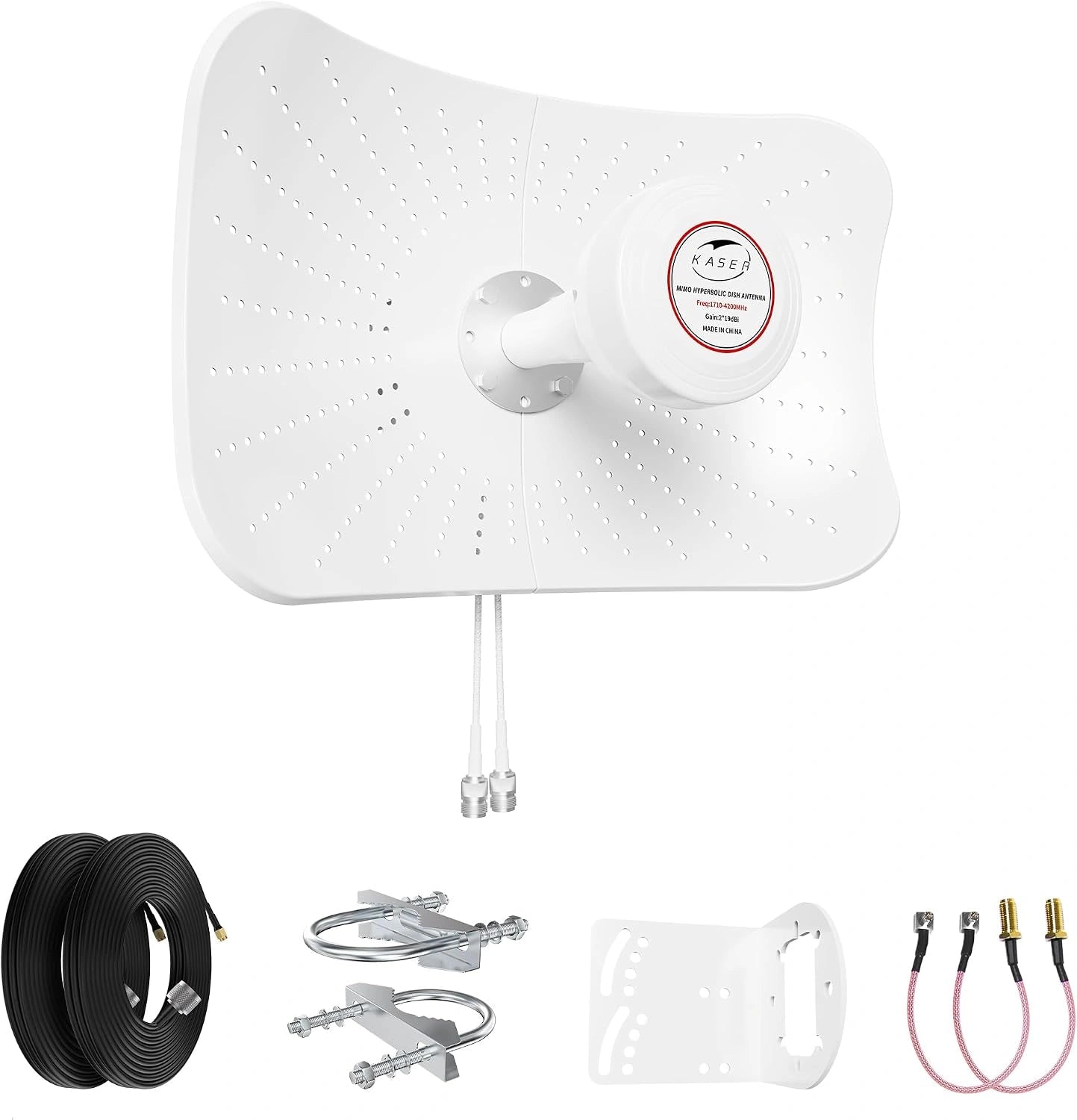 KASER Antenne 5G 4G LTE Mimo 1710-6000 MHz Gain jusqu'¨¤ 19 dBi Compatible pour routeur 5G 4G Connecteur N-SMA avec TS9 - X2 Cables 10 m