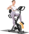 Dskeuzeew V¨¦lo d'appartement pliable 4 en 1 magn¨¦tique avec ¨¦cran LCD et capteur de fr¨¦quence cardiaque avec bandes de r¨¦sistance