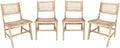 Alice's Garden sweeek - Lot de 4 chaises de Jardin Ocara. cannage et Bois. L 61 x 51 x 85 cm
