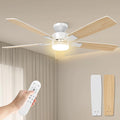 Airwit 132 cm Grand D¨¦bit d'Air Ventilateur Plafond avec Lumi¨¨re Silencieux, pales effet bois/blanc, 6 vitesses, Plafonnier ventilateur, LED dimmable