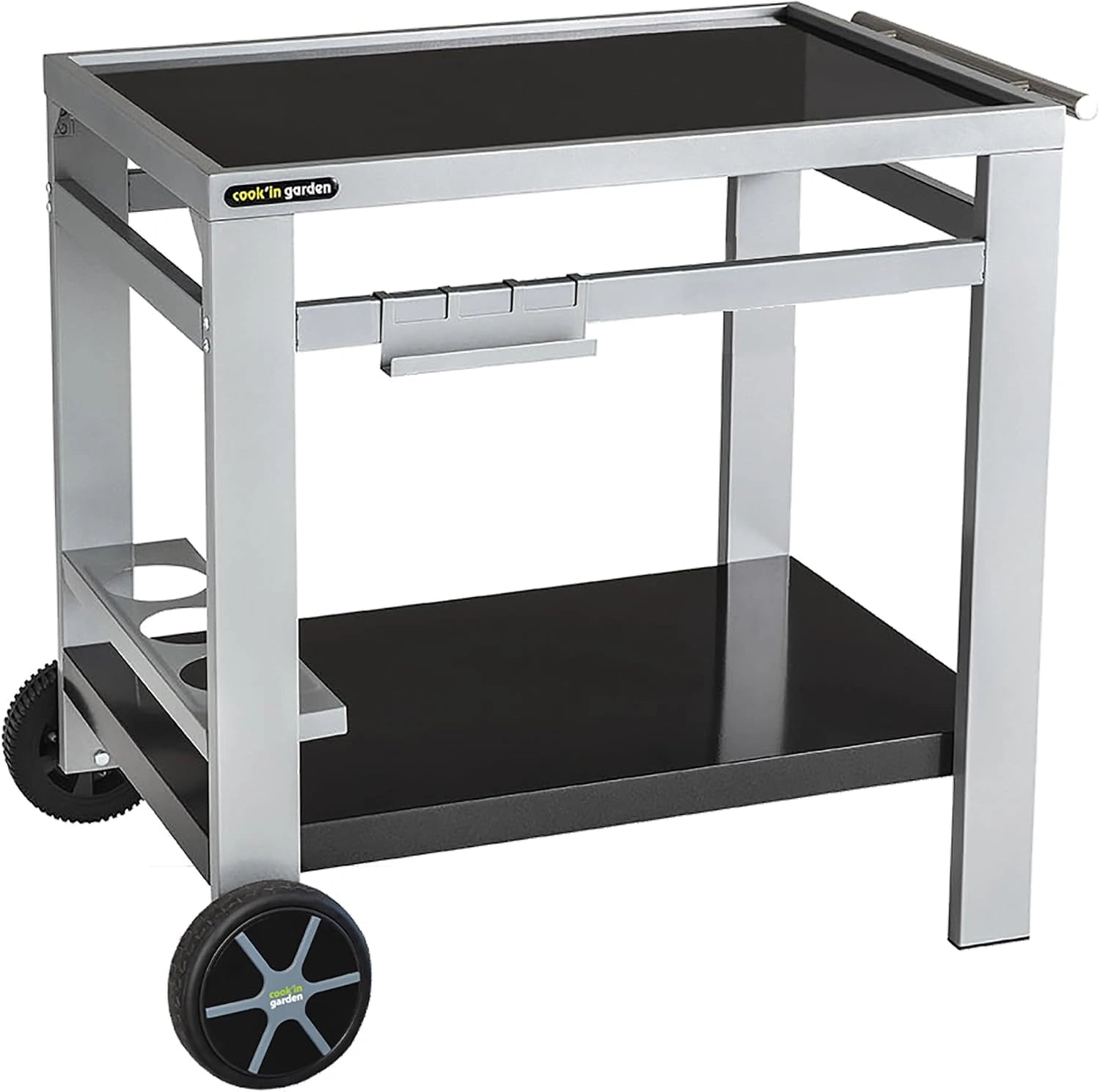 Cook'in Garden - Desserte de Jardin Media M, Chariot avec Plan de Travail, Facile ¨¤ D¨¦placer, Meuble sur roulettes pour Cuisine Ext¨¦rieure