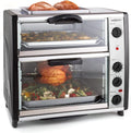 oneConcept All-You-Can-Eat four double - four ¨¦lectrique, acier inoxydable, 42 litres, 2400 W, temp¨¦rature r¨¦glable: 60-240¡ãC, plaque de gril, argent¨¦
