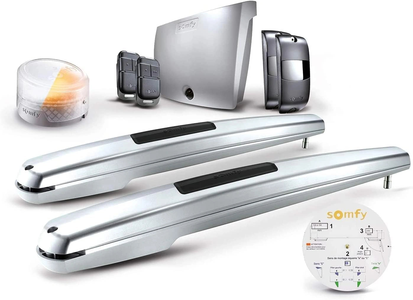 Somfy 1240653 - Motorisation Exavia Star ¨¤ vis pour portail battant, Vantaux max: 2,50 m (L) et 2 m (H), S¨¦curit¨¦ avec d¨¦tection d'obstacles