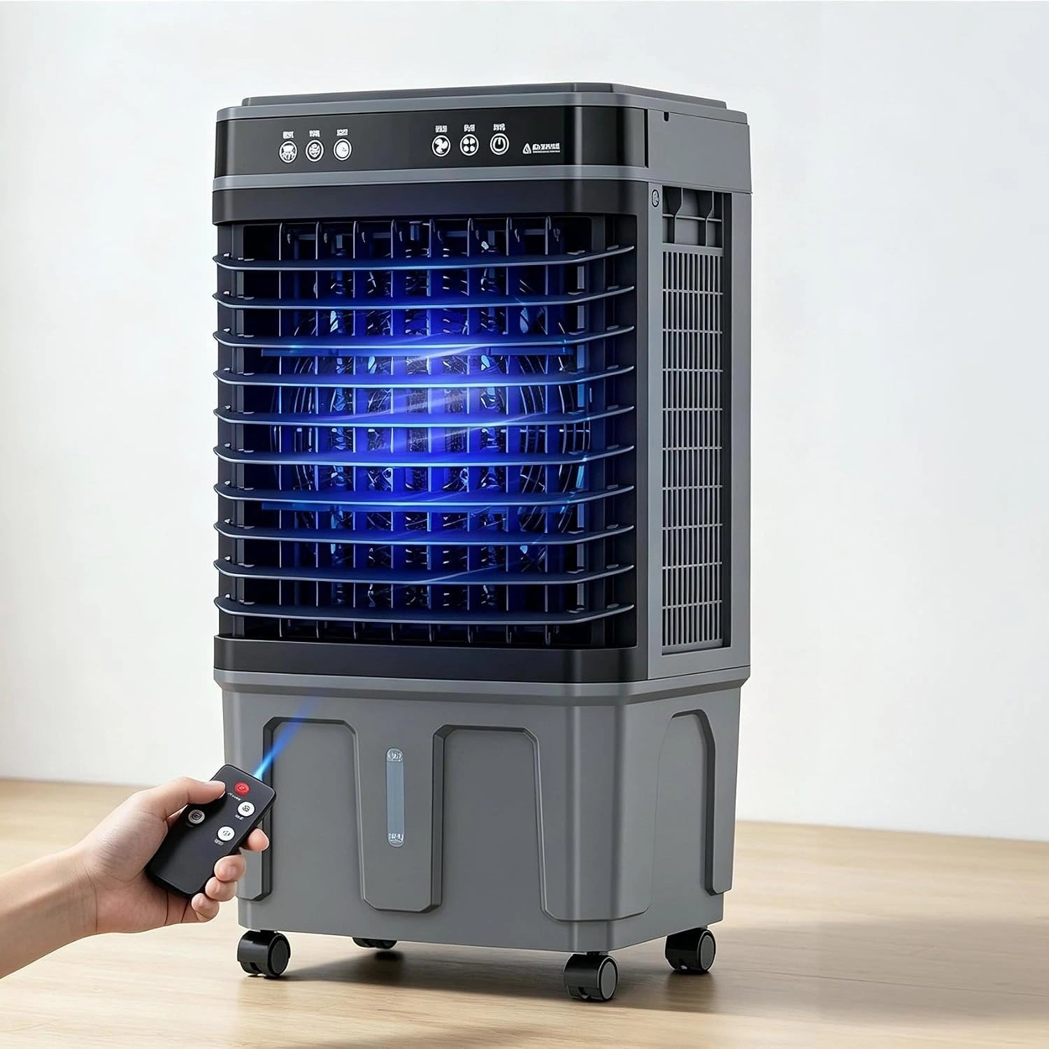 Climatiseur Mobile 40 L-Am¨¦lior¨¦, Minuterie 1-12h, 3 Vitesses, Oscillation 120¡ã, Rafra?chisseur d'Air avec T¨¦l¨¦commande