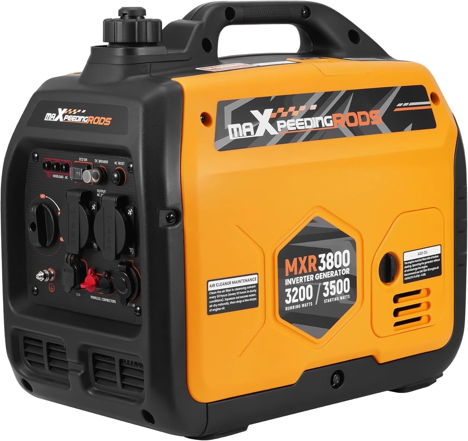 maXpeedingrods 3500 W Groupe Electrogene Silencieux Inverter Essence, Jardin, Camping
