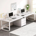 Bureau Double de 200/240 cm, Bureau de Jeu Informatique avec tiroirs, Table d'¨¦criture et Bureau d'¨¦tude pour postes de Travail ¨¤ Domicile C