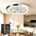 Modernit¨¦ Rond Ventilateur Plafond Silencieux avec Lumiere, Noir, 50 cm Plafonnier Ventilateur LED Dimmable application, 6 Vitesses, Minuterie, Black