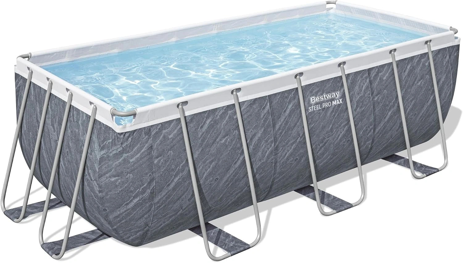 Bestway Steel Pro Max Kit Piscine Hors Sol - 412 cm x 201 cm x 122 cm - Gris, pompe, 124 L, 006 L