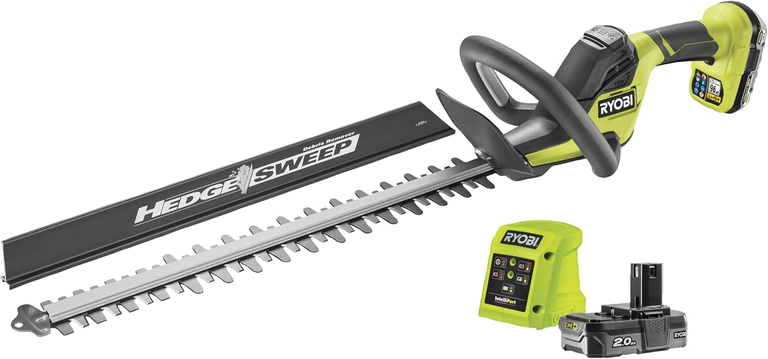 RYOBI - Taille-Haies Linea 18 V - Design en Ligne - Lames 50 cm - ¨¦cartement 24 mm - 1 Batterie Lithium+ 18 V 2,0 Ah et 1 Chargeur 1,5 A
