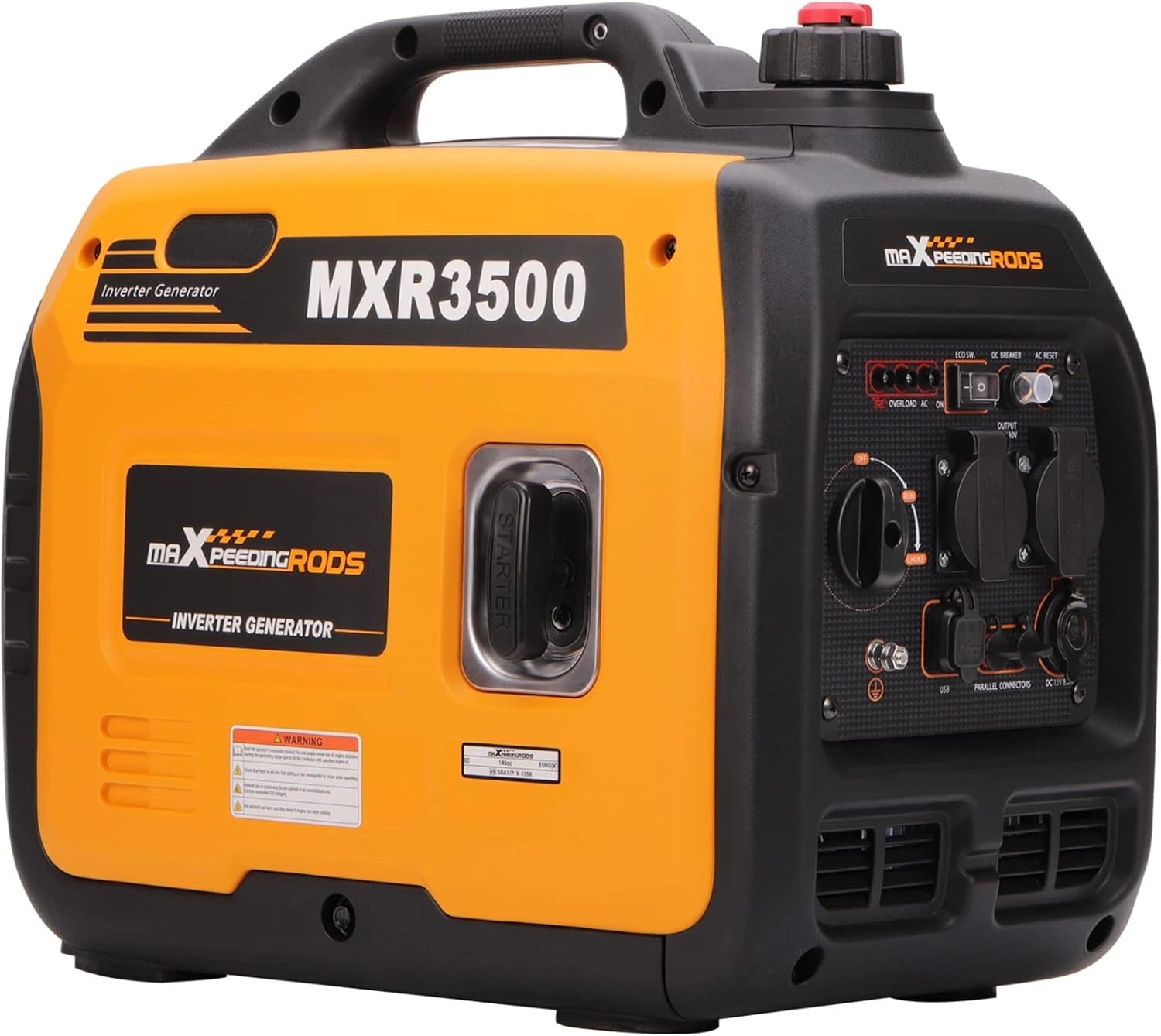 maXpeedingrods 3300 W Groupe Electrogene Inverter Essence avec Prises USB, Garage, Jardin, Camping