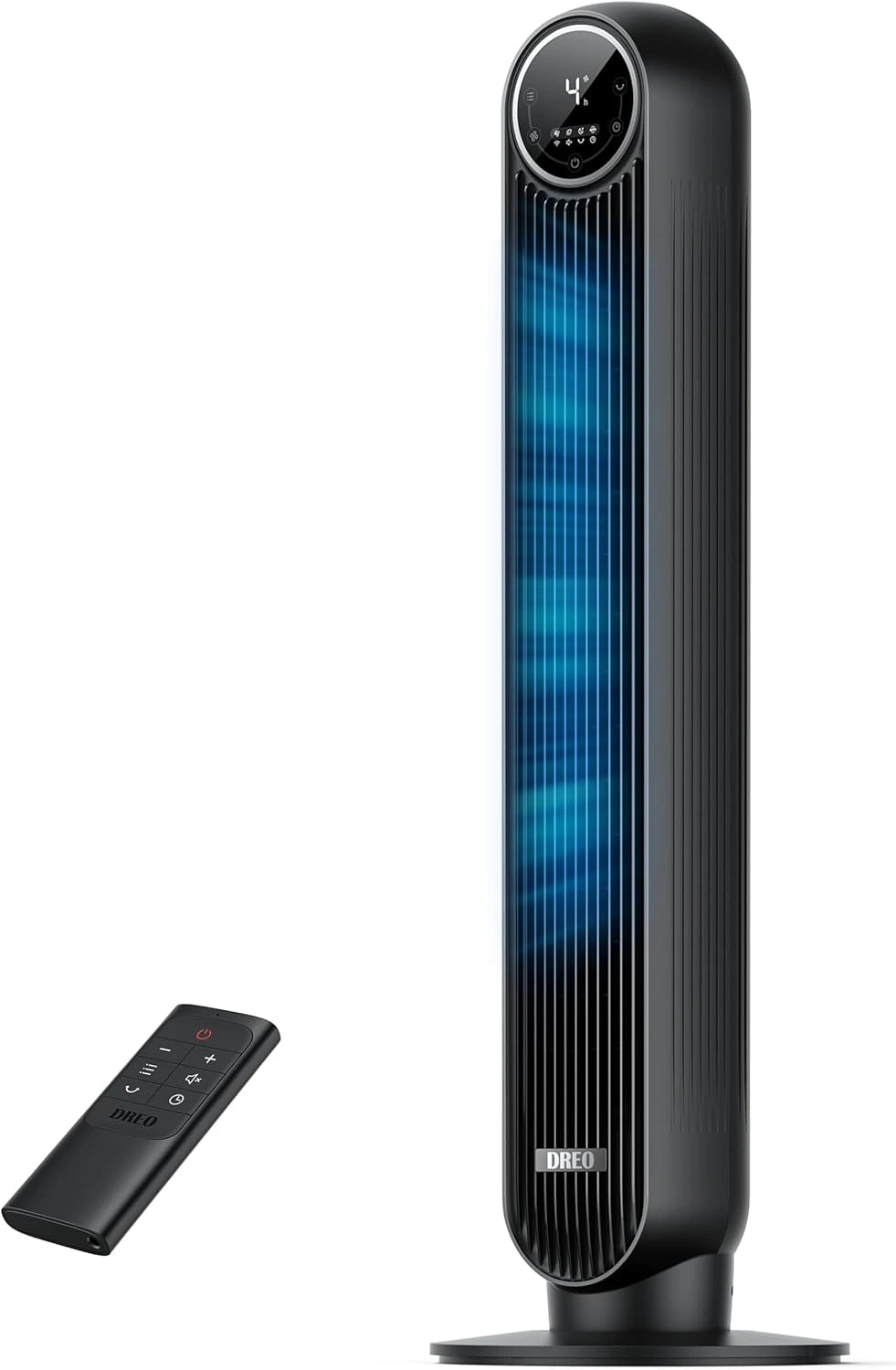 DREO 20 dB ventilateur colonne silencieux, Noir - Nomad One, 92 cm de haut, 4 vitesses, 4 modes, minuterie 8 h, avec t¨¦l¨¦commande