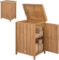 GYMAX Armoire de Jardin en Bois Massif avec ¨¦tag¨¨re Amovible, 46¡Á57¡Á86 cm, Coffre de Rangement Ext¨¦rieur avec Couvercle Ouvrant, Terrasse et Balcon