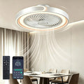 Modernit¨¦ Rond Ventilateur Plafond Silencieux avec Lumiere, pour Salon Chambre Salle ¨¤ Manger Cuisine lampe(blanc), 6 Vitesses, Minuterie