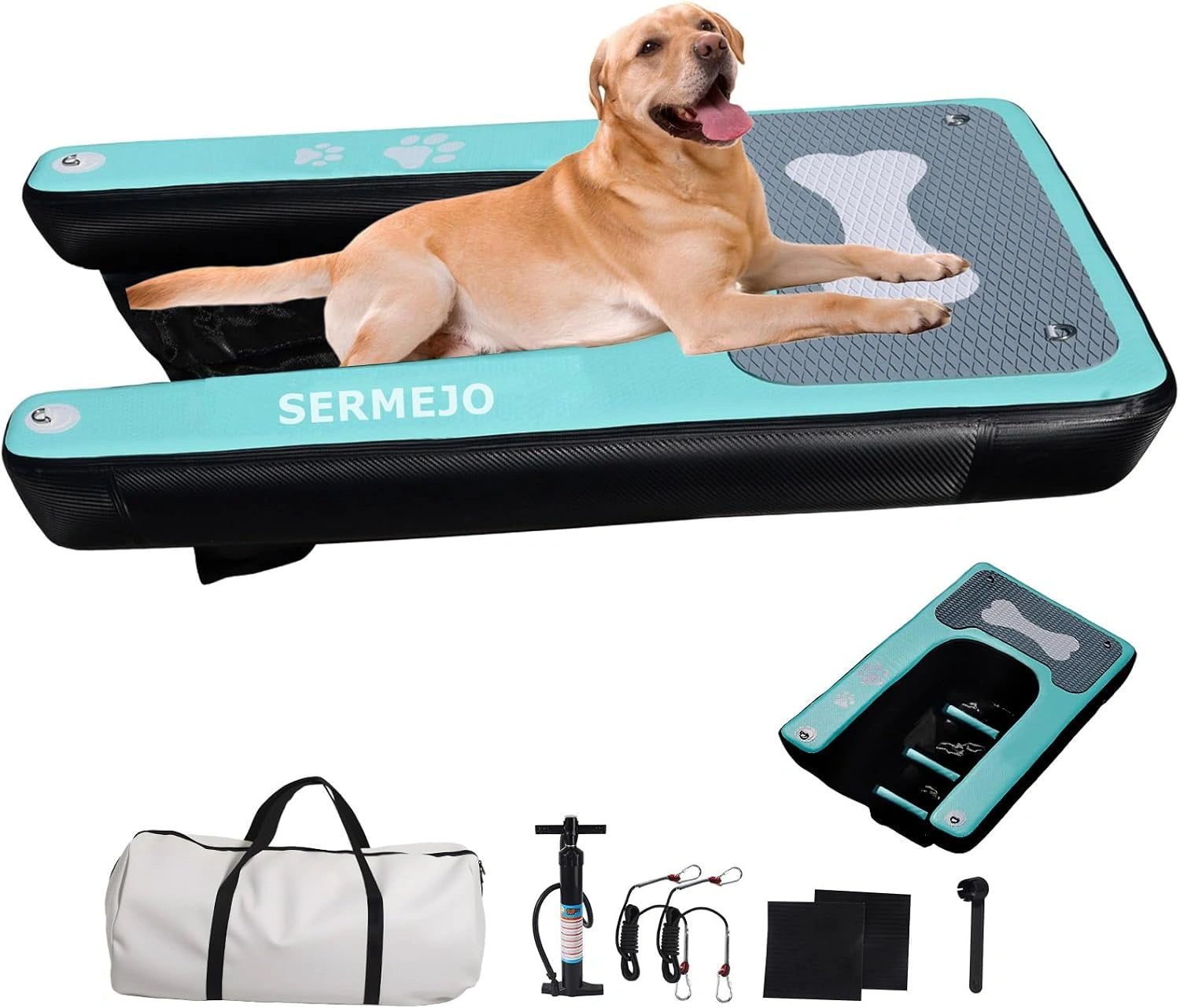 Chien Rampe Piscine Animaux Gonflable Ramp 150x100 cm Dog Pool Schwimminsel pour Hunde Catzen jusqu'¨¤ 100 kg Seen Fluss