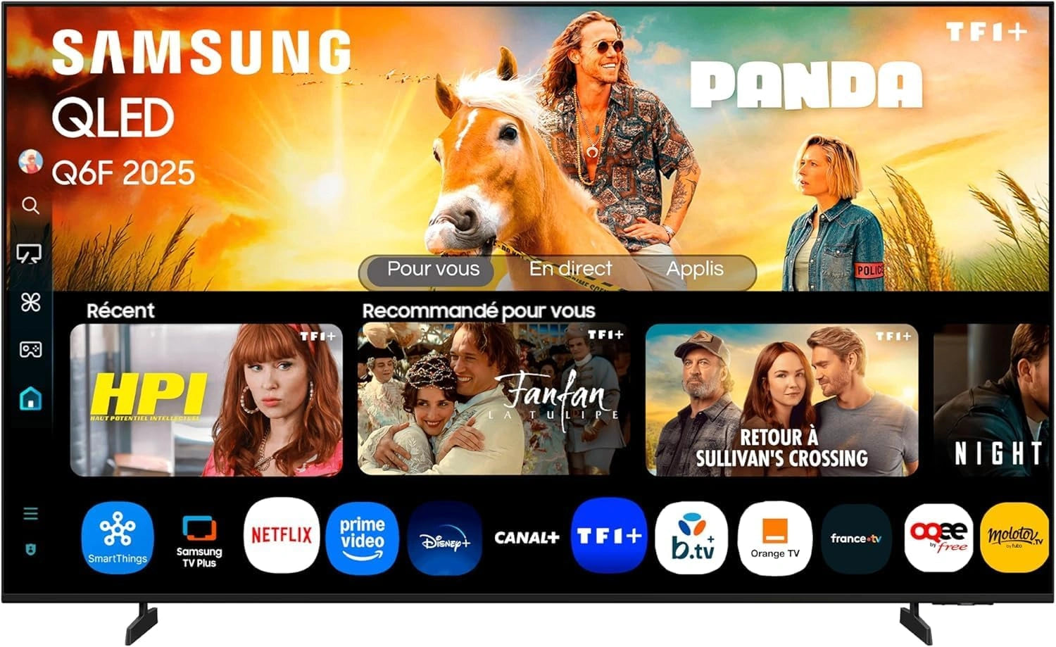 Samsung TV AI 55 Pouces QLED 55Q6F 4K Smart TV, Q4 Lite Processor, Quantum Dots, Wi-Fi, Q-Symphony, OTS Lite, Knox Security, Gaming Hub, Airplay, HDR