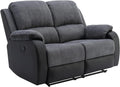 Vente-unique - Canap¨¦ 2 Places Relax en Microfibre et Simili Gris et Noir Brody, 148 cm, 99 cm, 98 cm