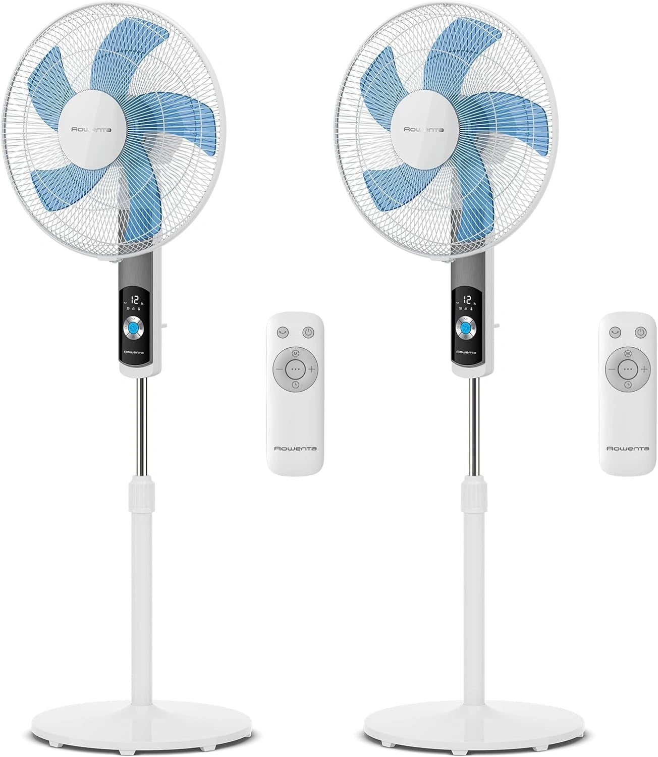 Rowenta Turbo Silence, Blanc (Lot de 2), minuterie 12h VU5650F0, Ventilateur sur pied, Design durable, Silencieux, Puissant, ¨¦co¨¦nerg¨¦tique
