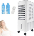 Rafra?chisseur d'air 4 en 1 Mobile sans Tuyau d'¨¦vacuation, R¨¦servoir 12 L avec 2 Blocs de Glace, Minuterie 7,5 h, Climatiseur Portable, Purificateur