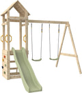 TP Toys Aire de Jeux 2 Balan?oires, H240 Cm, Toboggan et Mur d'escalade, 190 cm, 87 cm, 175 cm
