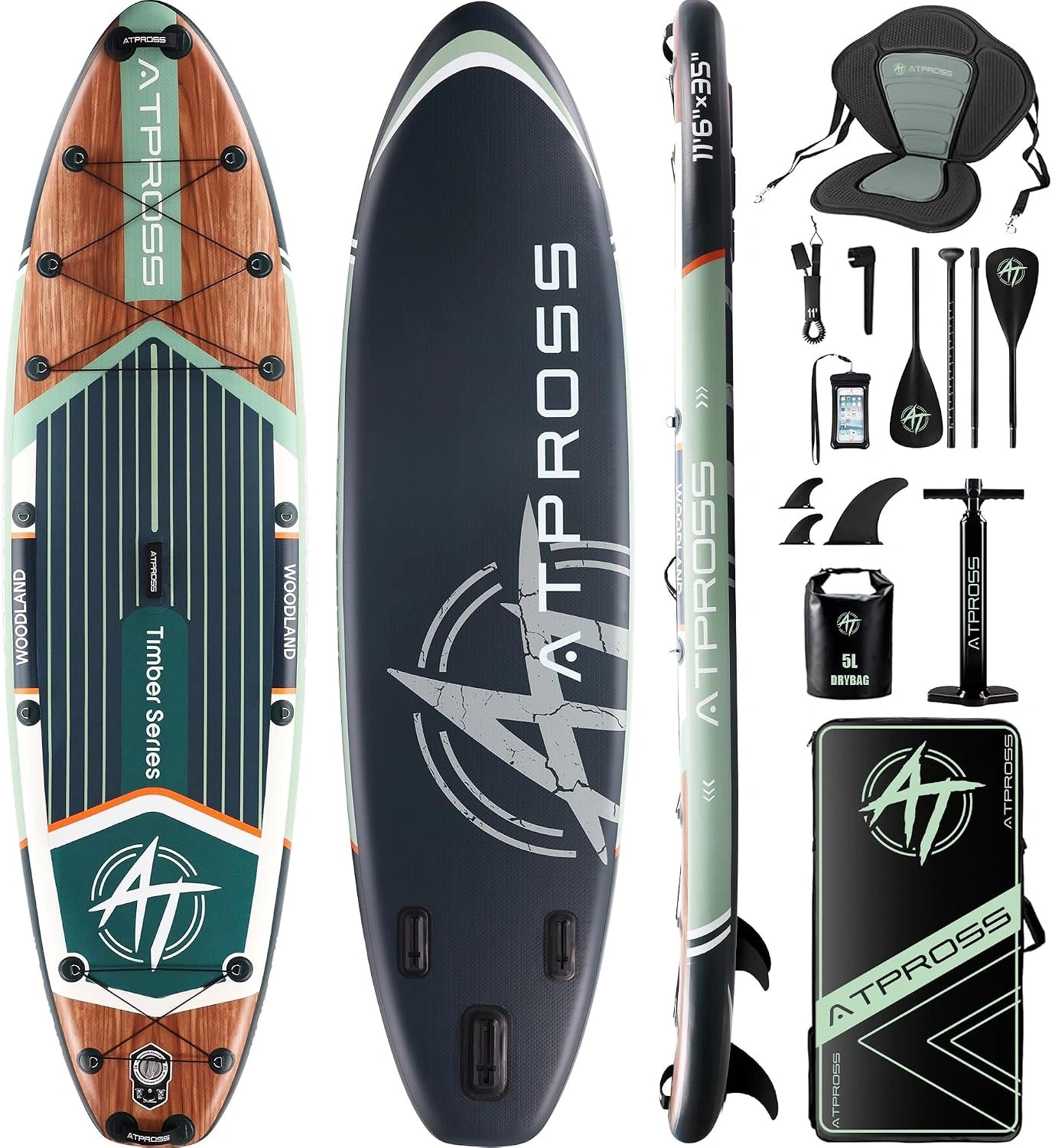 Planche pagaie Gonflable 350 x 89 x 15 cm, 200 kg, Extra Large, avec kit d'accessoires de Sup de et Sac ¨¤ Dos, Planche de Kayak antid¨¦rapante