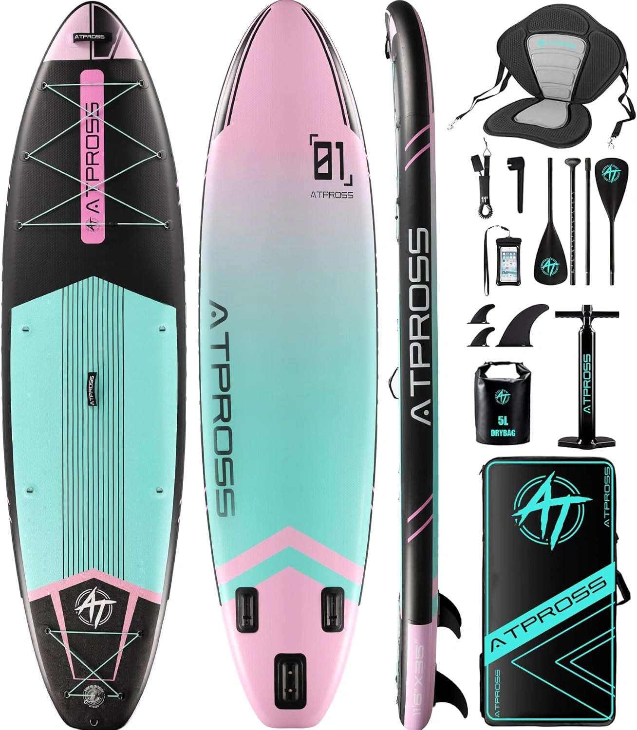 Planche pagaie Gonflable 350 x 89 x 15 cm, 200 kg, Extra Large, avec kit d'accessoires de Sup de et Sac ¨¤ Dos, Planche de Kayak antid¨¦rapante